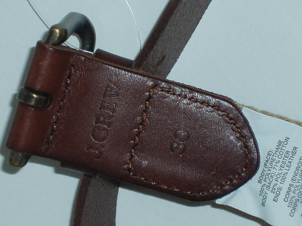 J Crew Belt Size 30 Leather and Cotton Twill