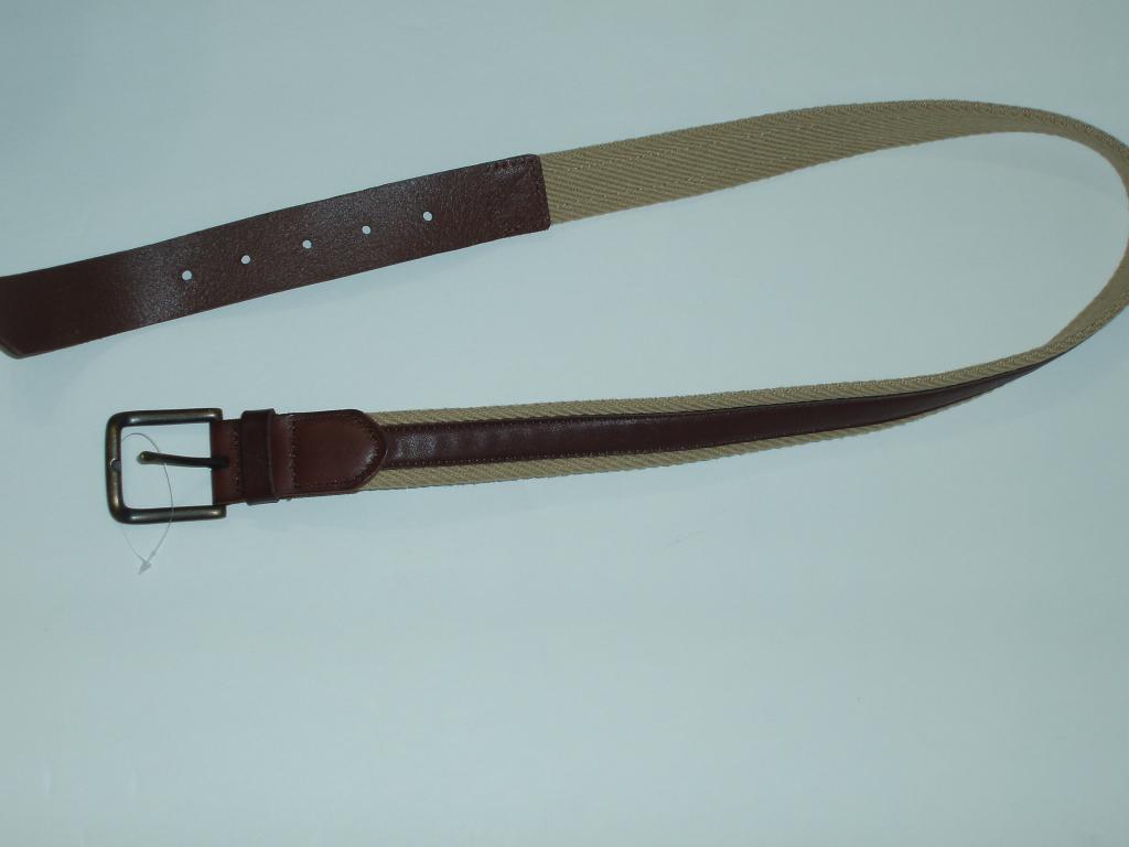 J Crew Belt Size 30 Leather and Cotton Twill