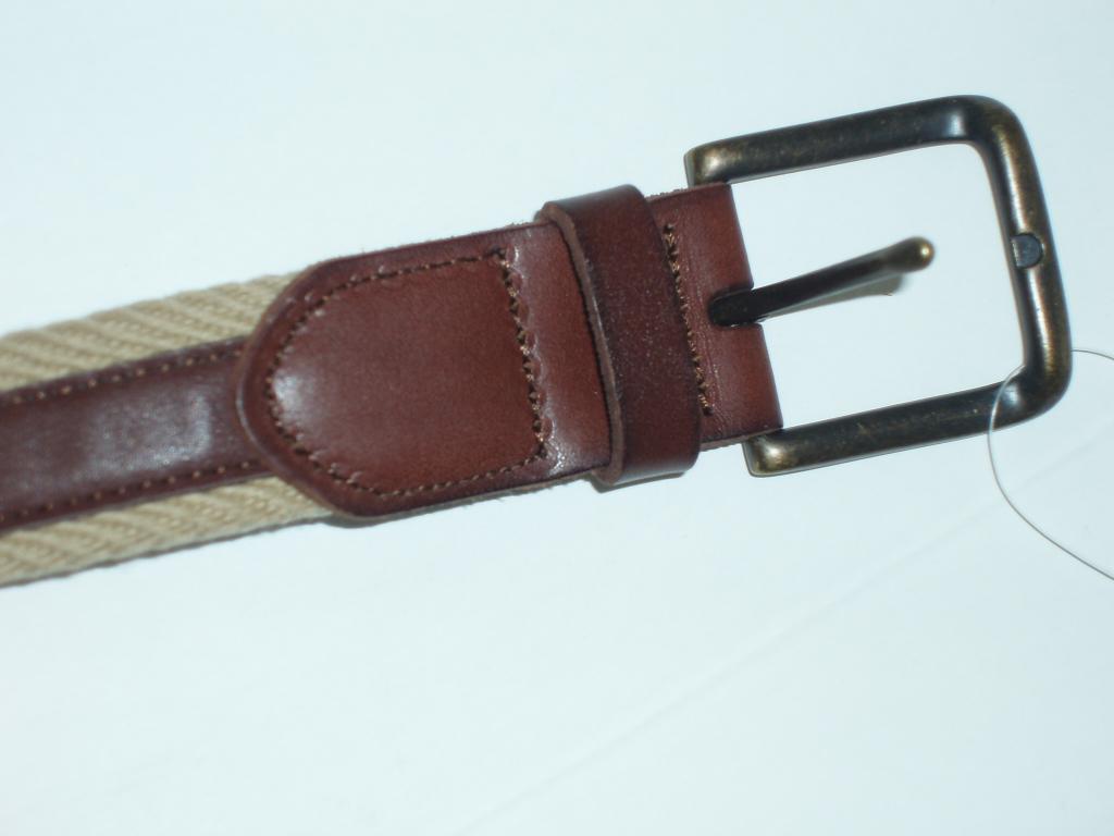 J Crew Belt Size 30 Leather and Cotton Twill