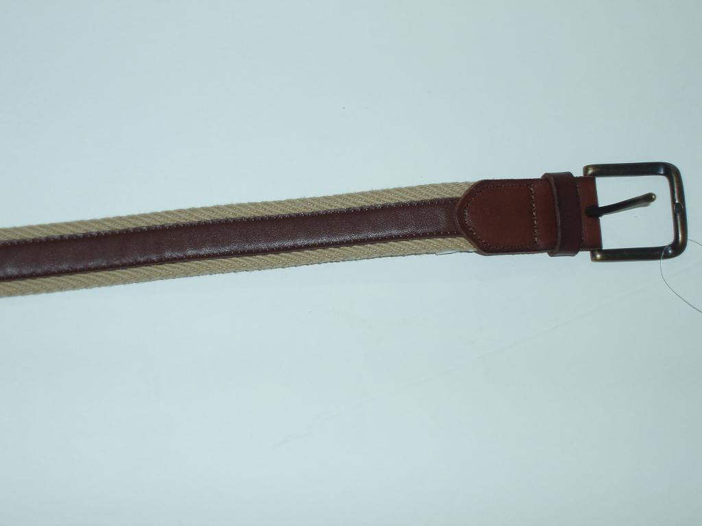 J Crew Belt Size 30 Leather and Cotton Twill