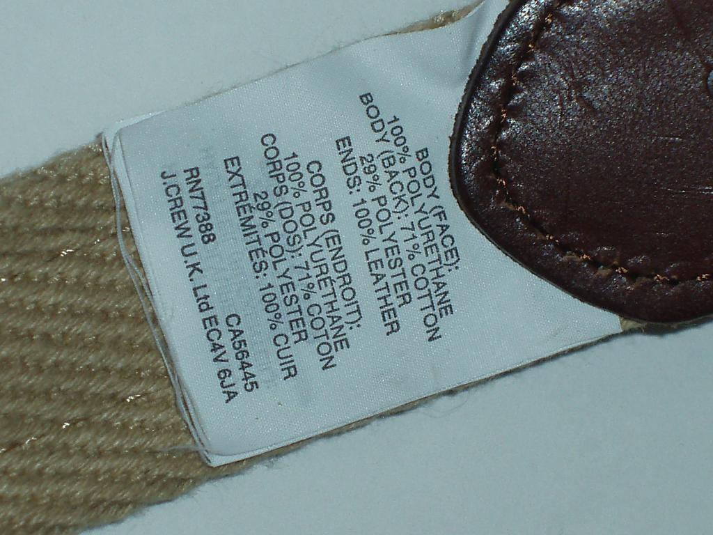 J Crew Belt Size 30 Leather and Cotton Twill