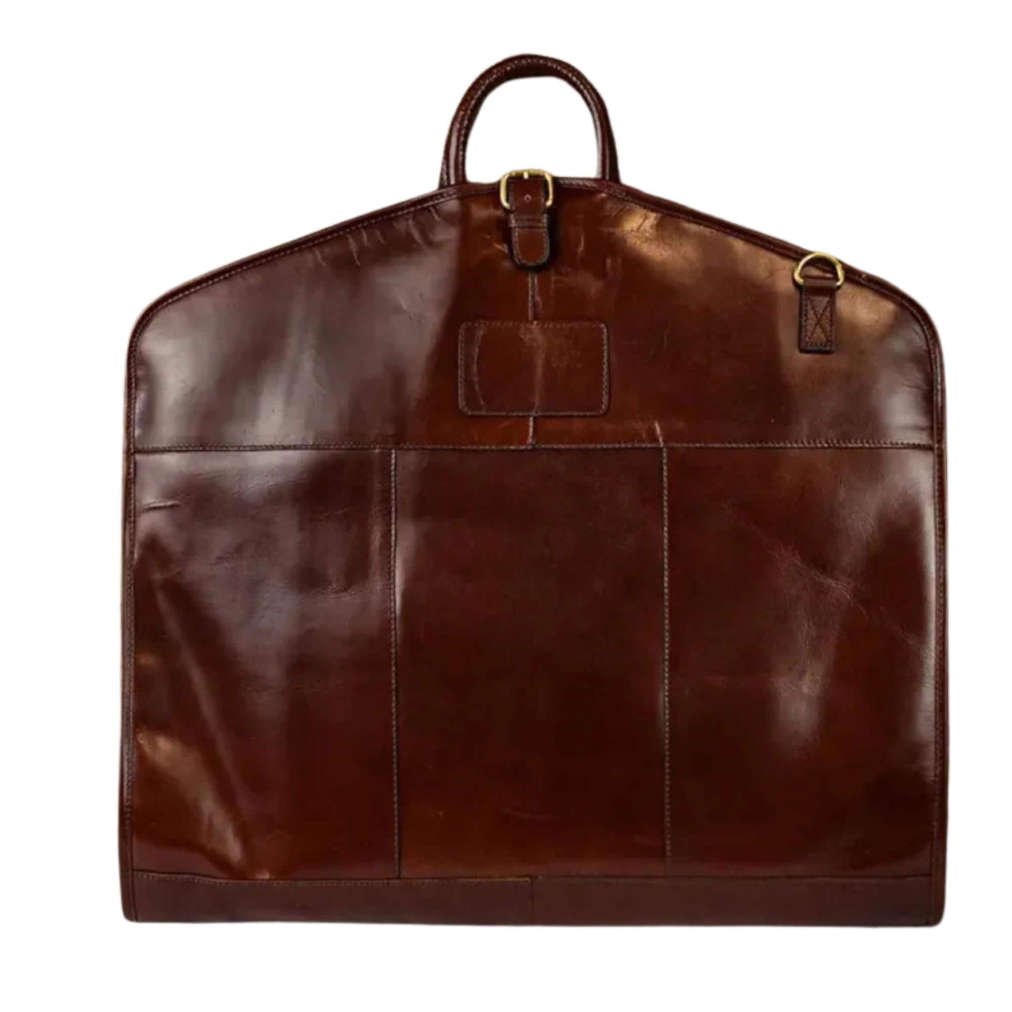 Personalized Handmade Leather Garment Bag: Leather Suit Carrier for ...